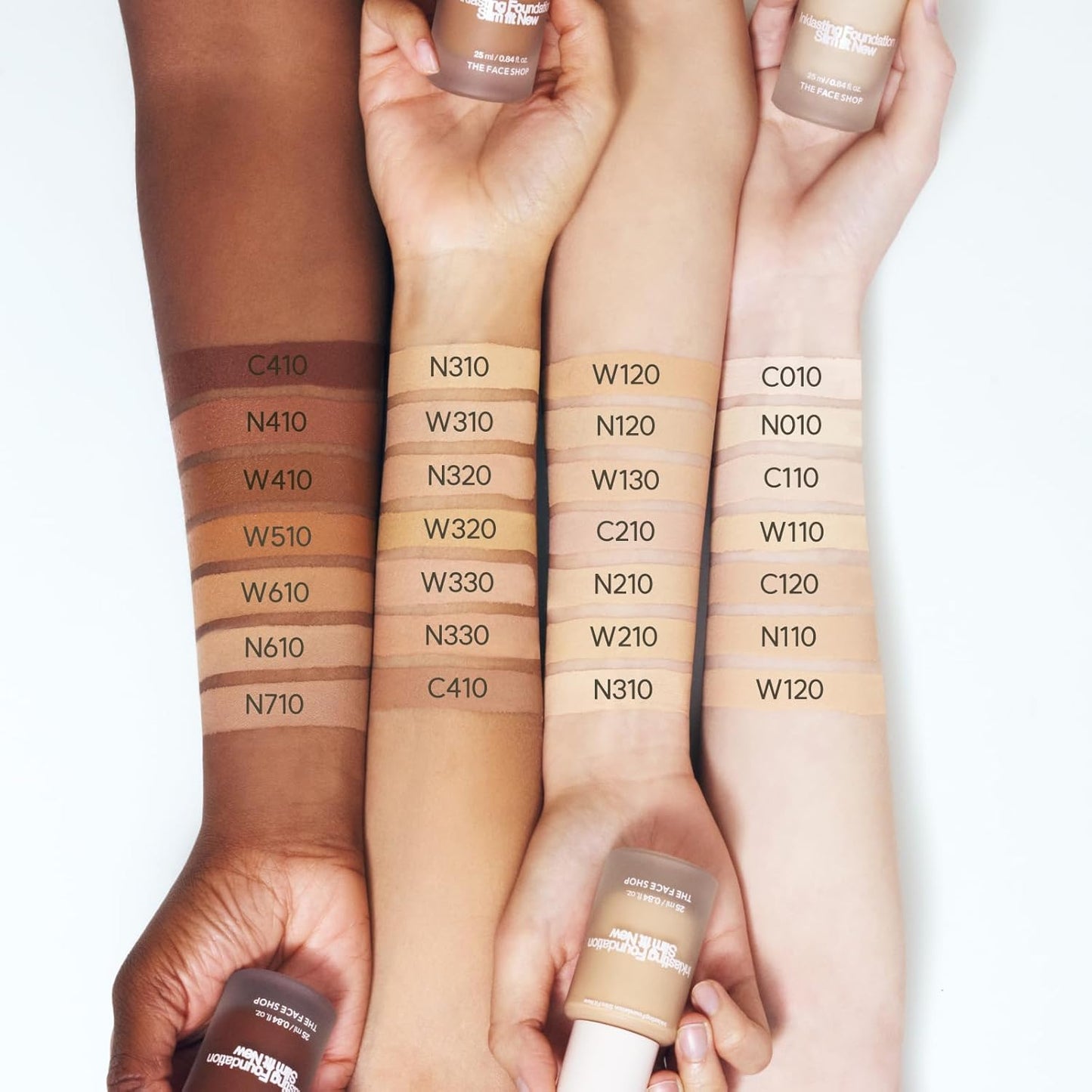 THE FACE SHOP Ink Lasting Liquid Foundation, Full Coverage, 72‑Hour Wear Semi‑Matte Finish, Makeup with Bakuchiol, C110 Apricot Beige, 0.84 Fl. Oz.
