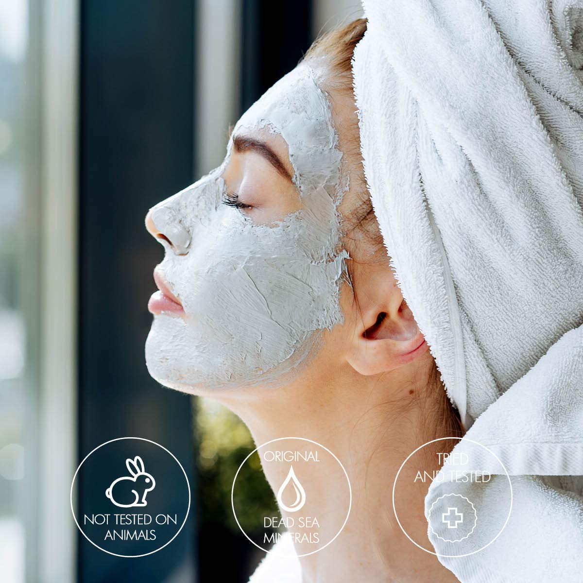 Dead Sea Mud Face MASK Premier Dead Sea online Exclusive, natural formula, wrinkle reducer, anti-aging, pore minimizer, witch hazel, aloe vera, minerals, vitamins, nutrients, antioxidants 1.7FL.oz