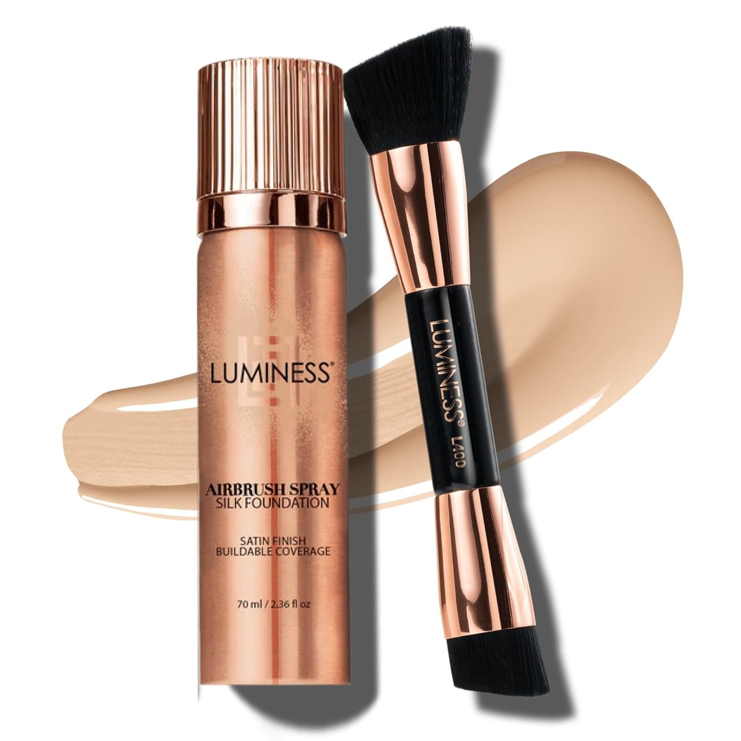 LUMINESS Silk Airbrush Spray Foundation & Buffing Brush Kit - Light Fair