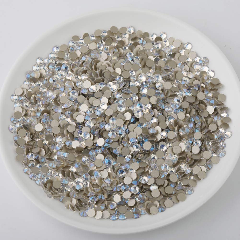 beadsland 1440 Piece Flat Back Crystal Rhinestones Round Gems,1.3mm-6.5mm, Blue Moonlight (SS8(2.3-2.5mm))