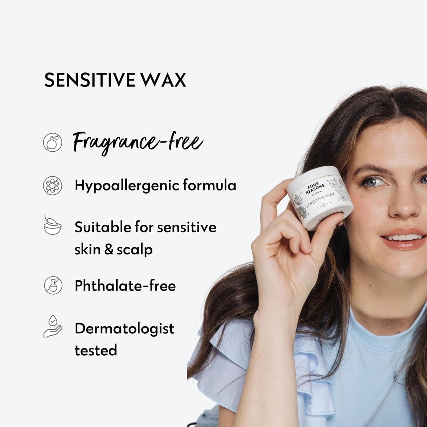 No nothing Hair Styling Wax For Sensitive Skin - Extra Strong Hold With Flexible Finish, Paraben, Fragrance Free, Vegan, Hypoallergenic, Texturing For Damp & Dry Hair, Men & Women