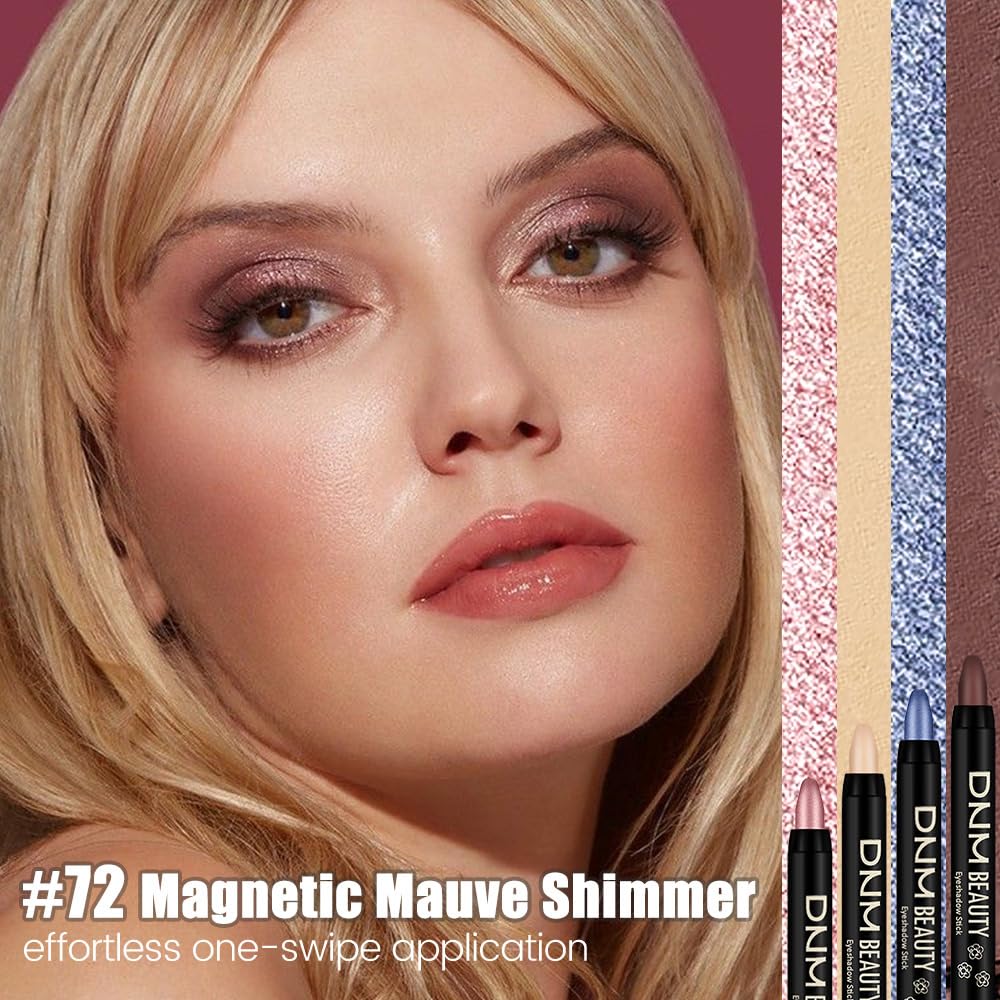 evpct Rose Gold Shimmer Cream Eye Shadow Sticks Brightener Pencils for Women, Rose Gold Silky Eyeshadow Applicator Stick Pen Waterproof, Blendable Crease-Proof Stick Eyeshadow Shimmer Eye Makeup 72