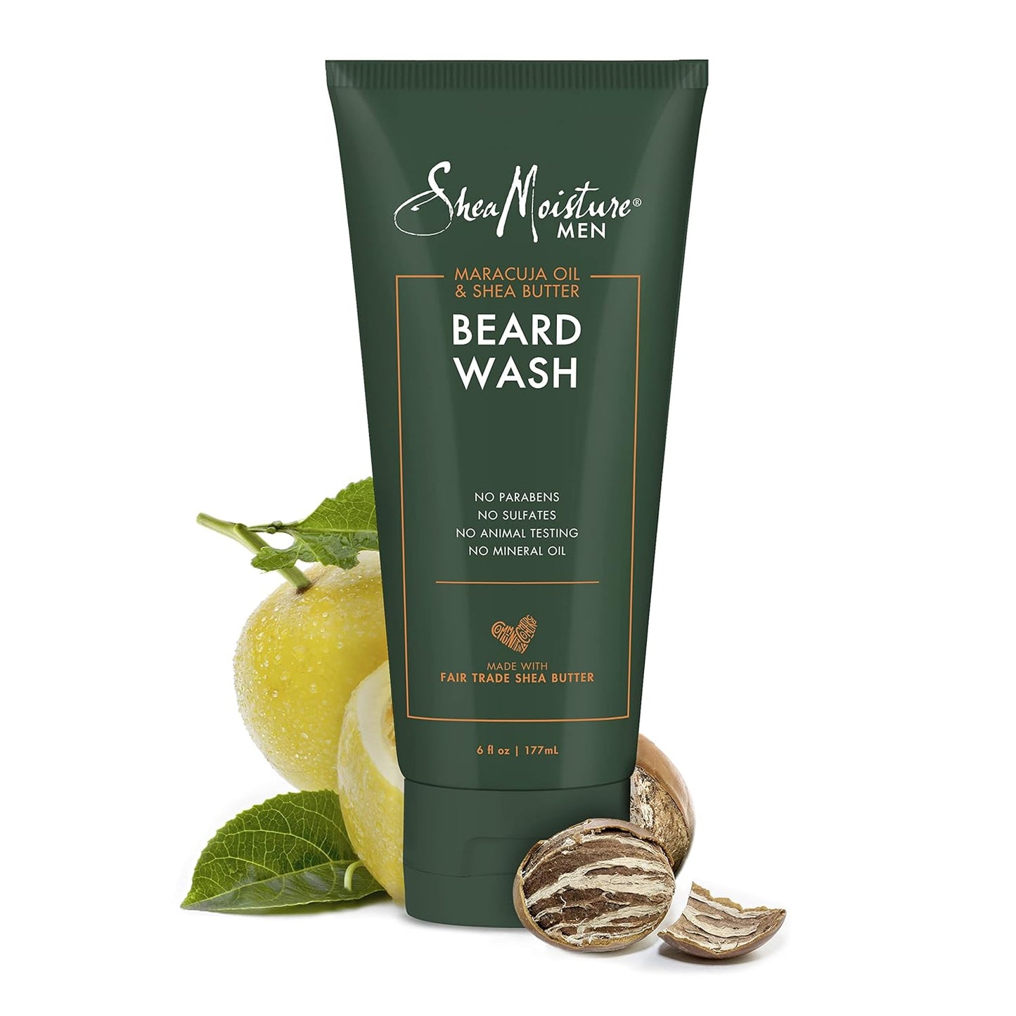 SheaMoisture Beard Wash for Full Beards - Maracuja Oil & Shea Butter to Deep Clean and Refresh - 6 oz