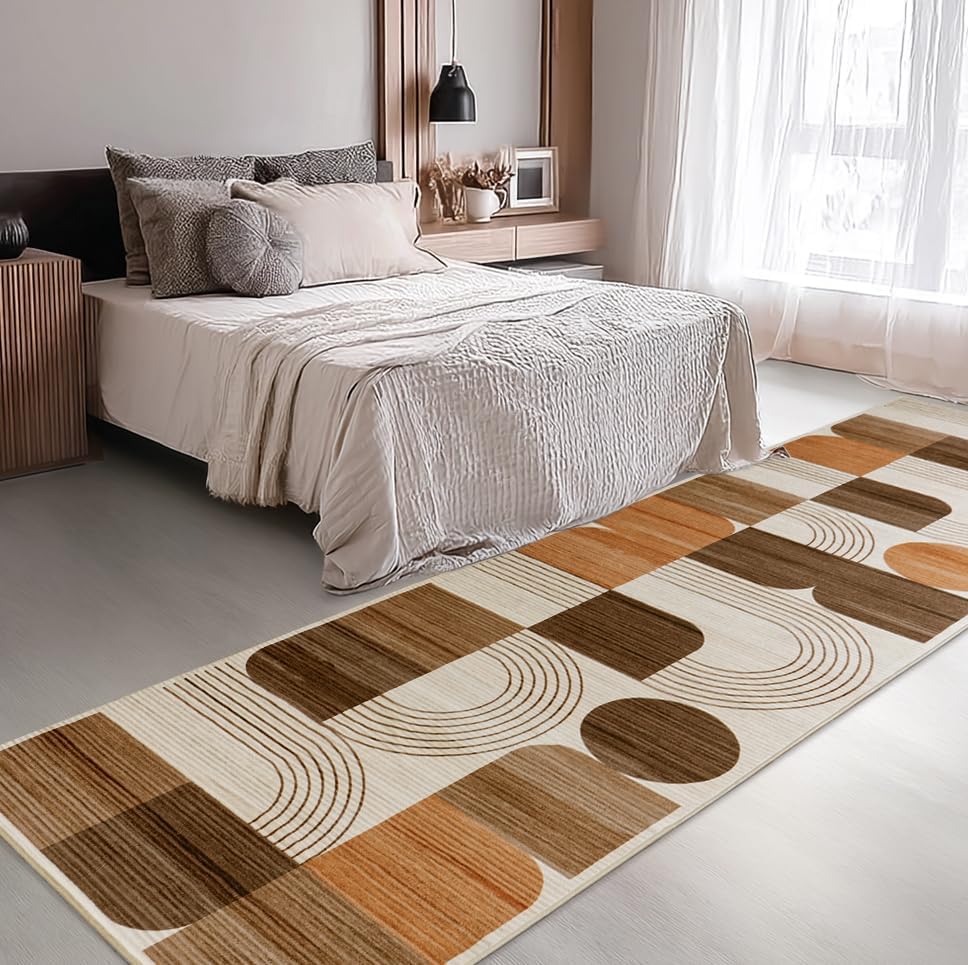 Soft Modern Geometric Abstract Machine Washable 2x6 Runner Rug - Image 5