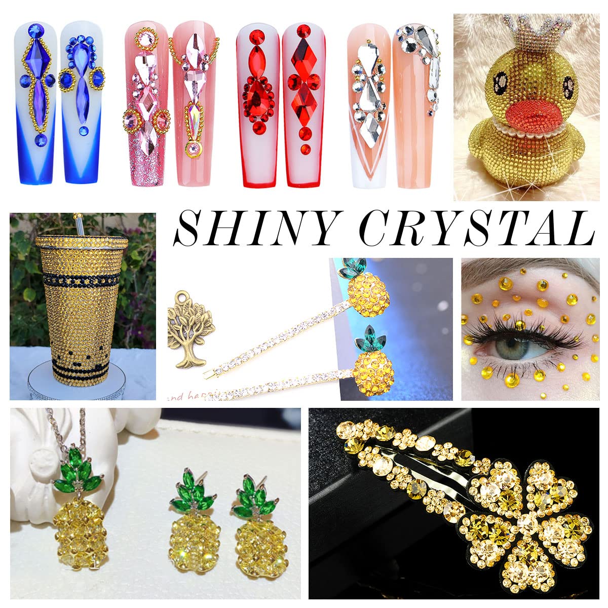 1440Pcs Lemon Yellow Crystal Rhinestones,Glass Flatback Rhinestones Gemstones for Nail Face Makeup Art Crafts Clothes Decoration - (SS16, 4.0mm,Lemon Yellow)
