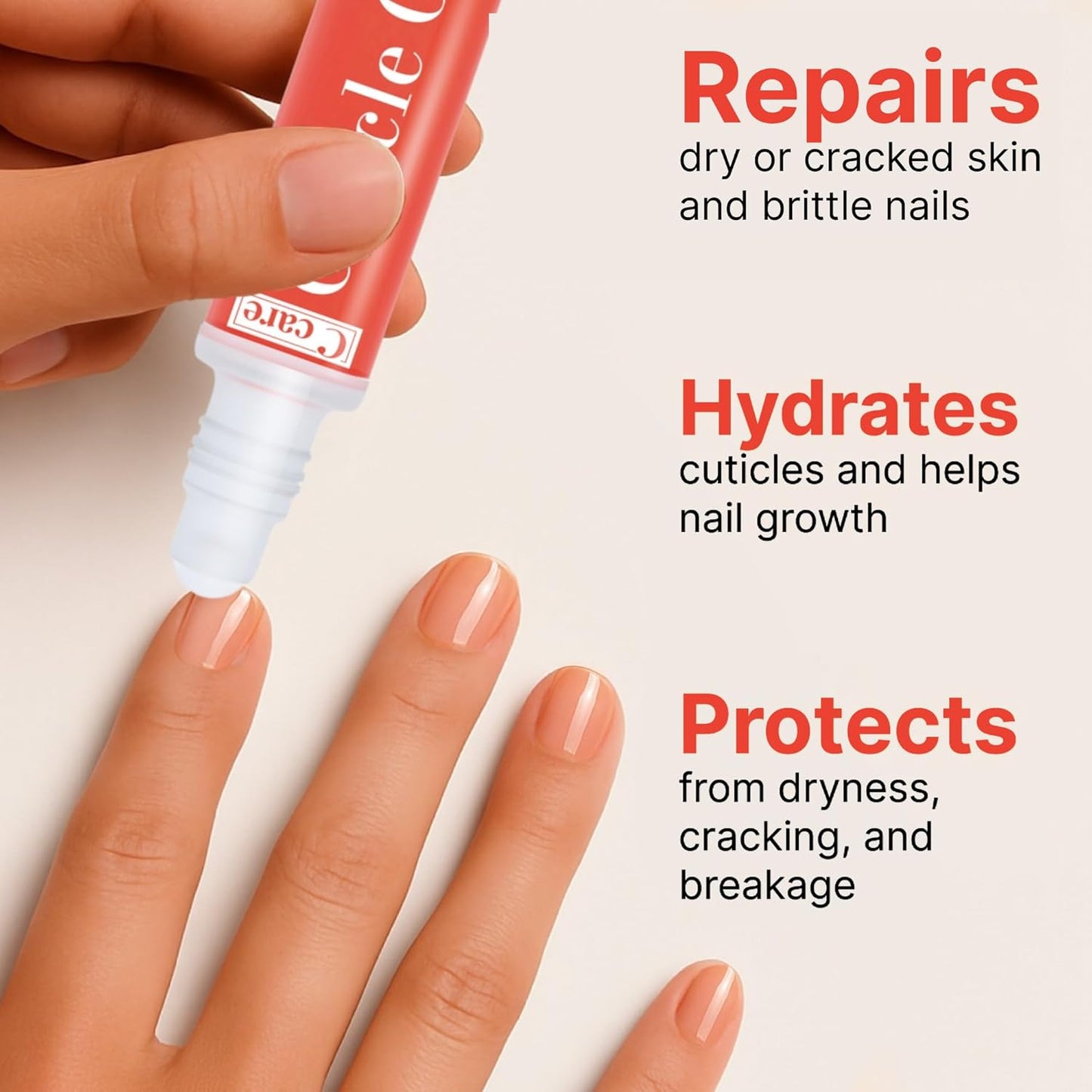 C CARE Pomegranate and Fig Roll-On Cuticle Oil | Natural Revitalizing Hydrating Nail Oil | Repaires Cuticles Overnight | Remedy For Damaged Skin And Thin Nails | Paraben Cruelty Free Formula | 10ml