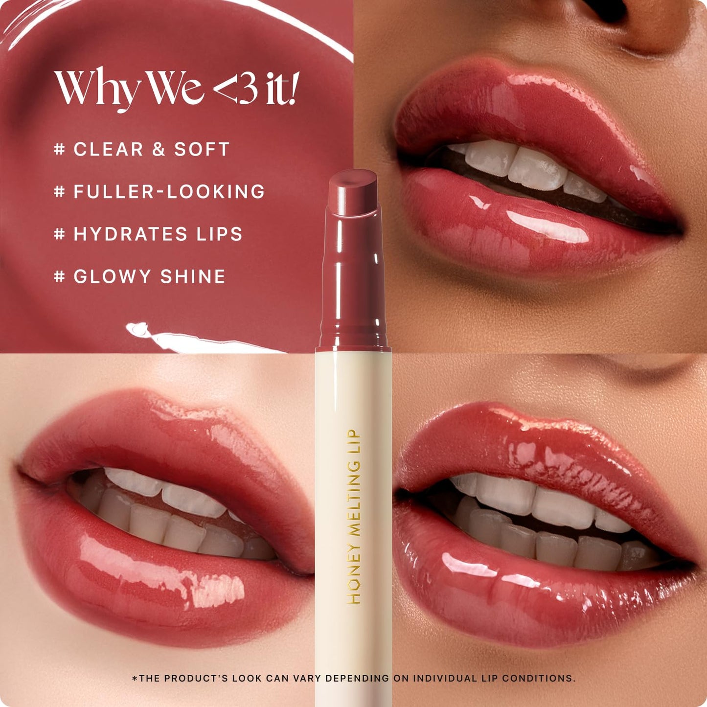 Nature Republic HONEY MELTING LIP (05 PLUM) SOFT LIP STICK, Hydrating Gloss, Moisturizing balms, Sheer tint, Shine & Glowy Finish, korean make up