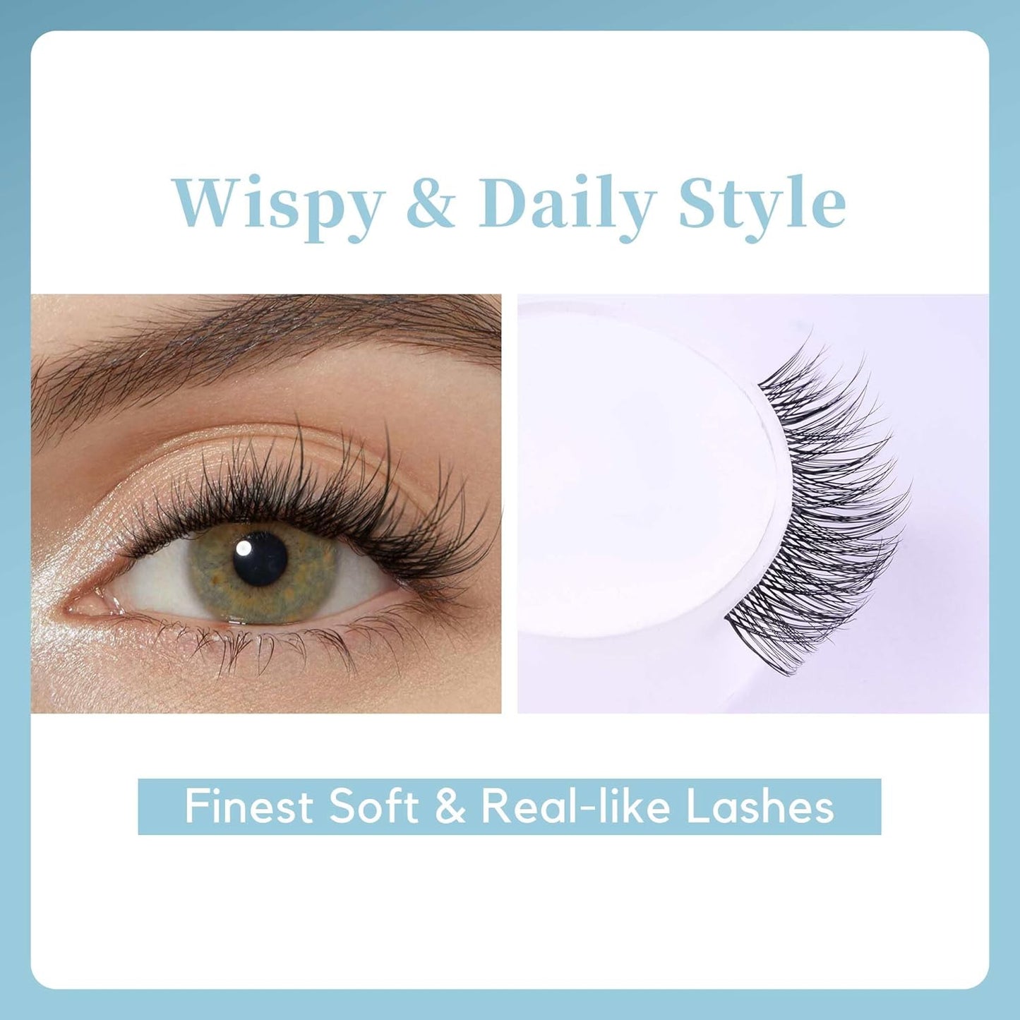 GAQQI Lash Clusters Wispy & Natural Eyelash Clusters Clear Band, 10-14mm Cluster Lashes 120PCS, Cluster Eyelash Extensions C Curl, Cluster Lashes Ultra-thin & Soft Invisivle Band (FEATHER)