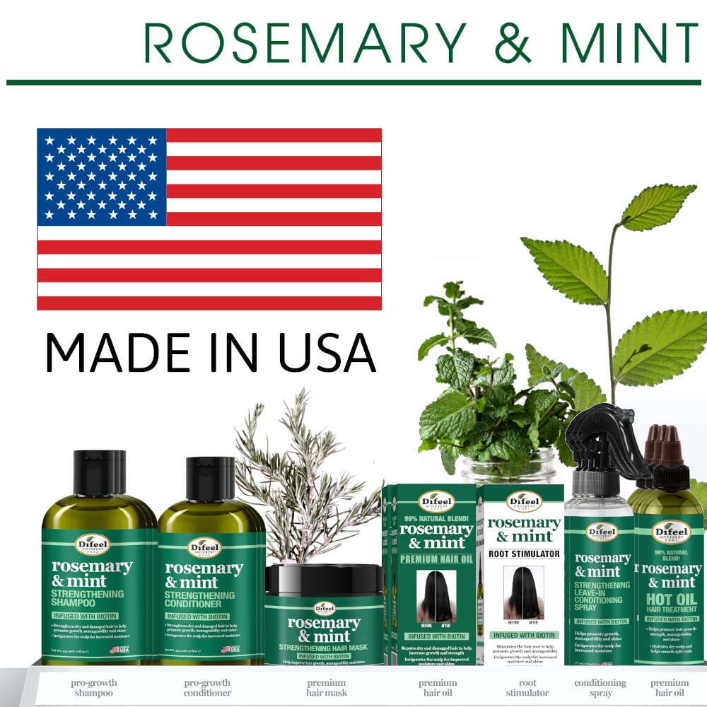 Difeel Rosemary and Mint Root Stimulator Oil with Biotin for Hair Growth, 7.1 oz. - Hair Growth Scalp Treatment
