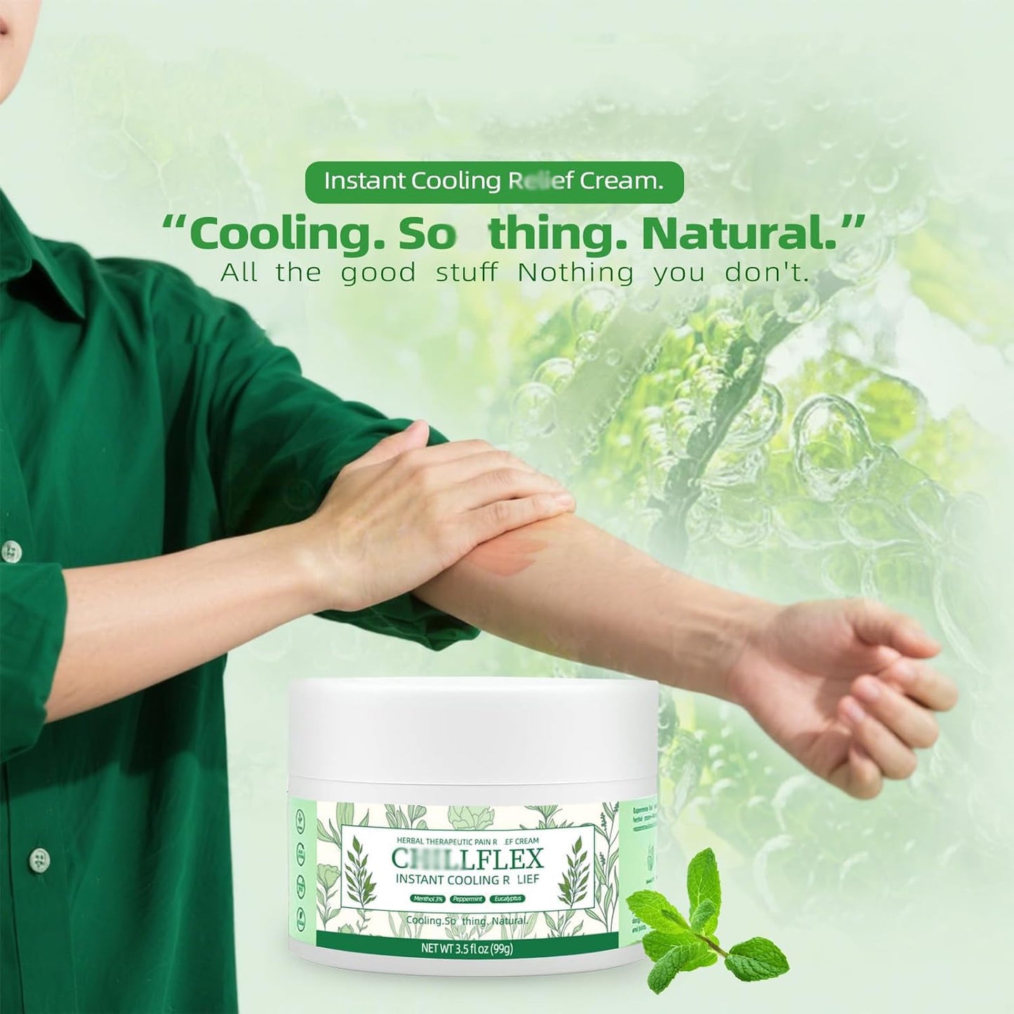 CHILLFLEX Menthol Soothing Cream, Joint Activities Throughout The Body，Instant Cooling Gel for Muscle & Joint, Back, Neck, Hands, Feet（1PCS）