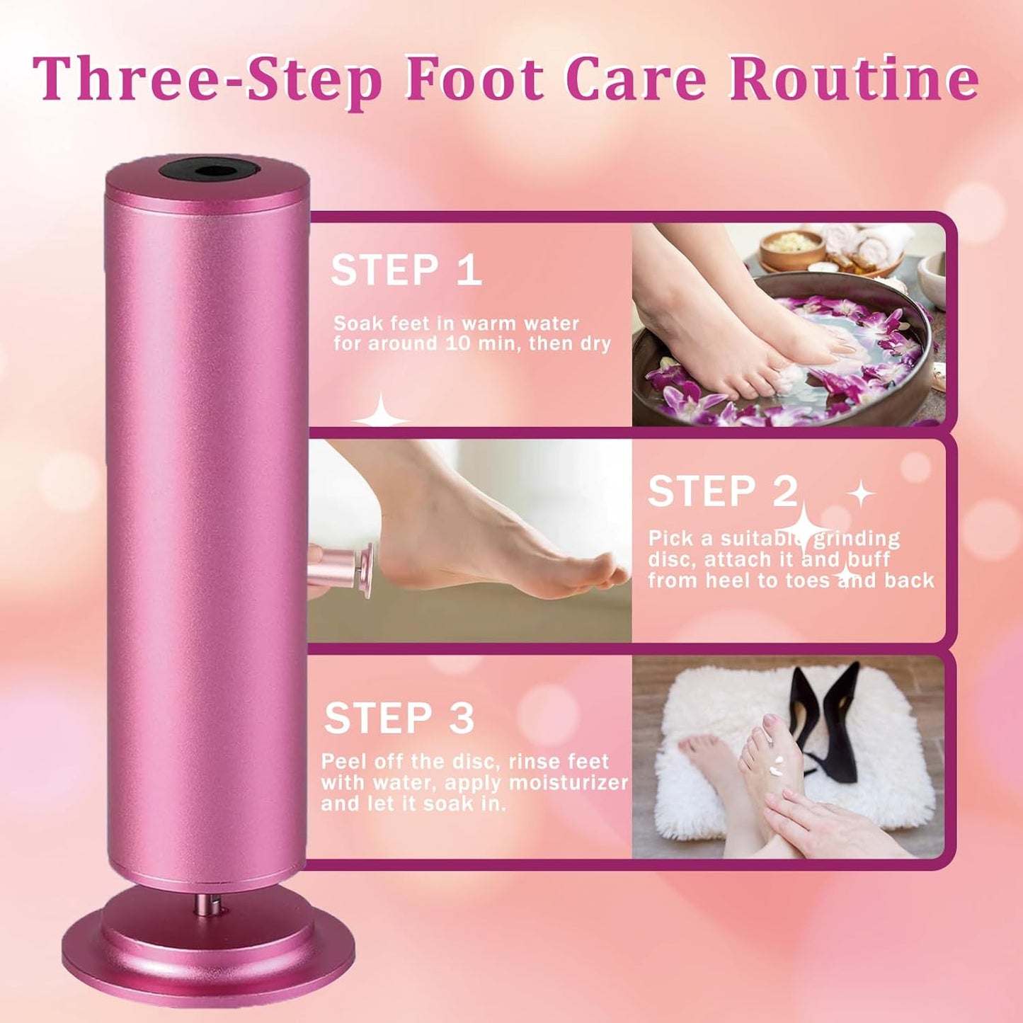 Dermave Upgraded Electric Callus Remover for Feet,Electric Foot File Feet Sander ,Adjustable Speed Foot Scrubber,Women Men Dead Skin and Cracked Professional Pedicure Tool,60Pcs Sandpaper Discs