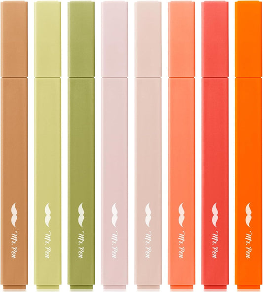 Mr. Pen- Aesthetic Highlighters, 8 Pack, Chisel Tip, Autumn Earth, Cute Highlighters Assorted Colors, Back to School Supplies