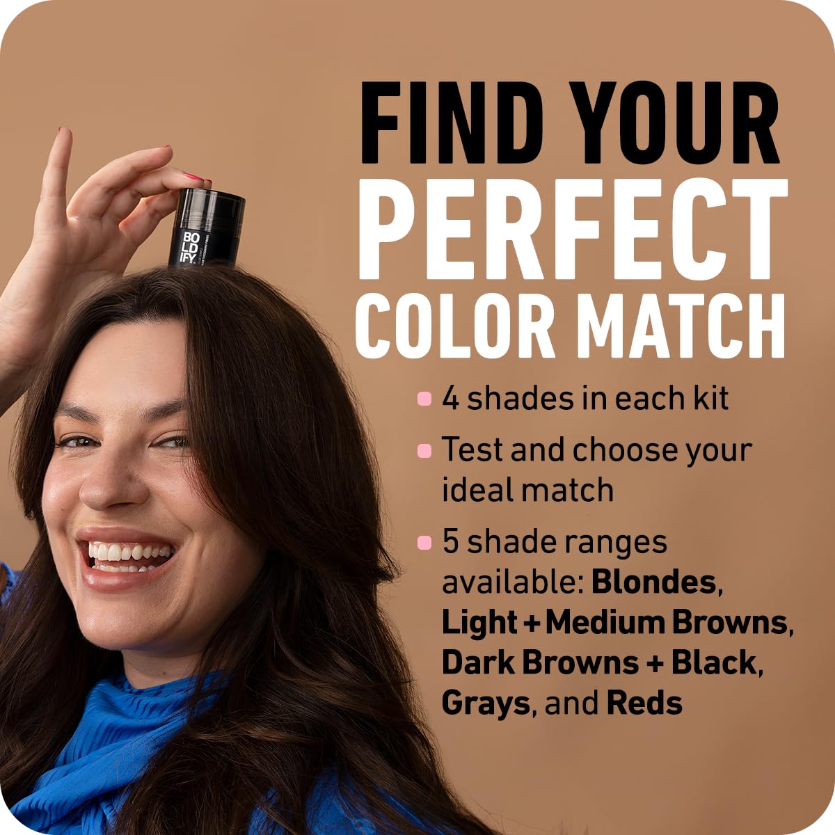 Boldify Hair Fibers Color Sample Kit - Fill In Thinning and Fine Hair for an Instantly Fuller, Thicker Look - 14 Shades for Women & Men - Reds