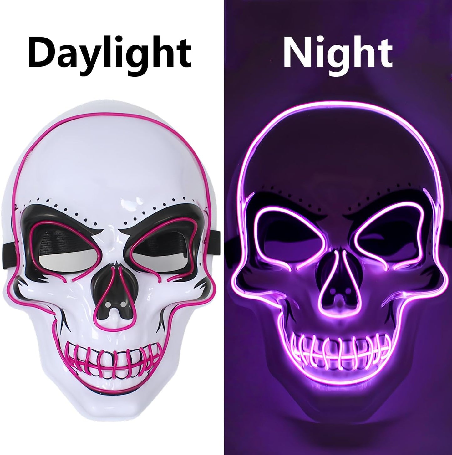 OceanWings Halloween Mask LED Light up Costumes Scary Mask for Party Supplies Favor