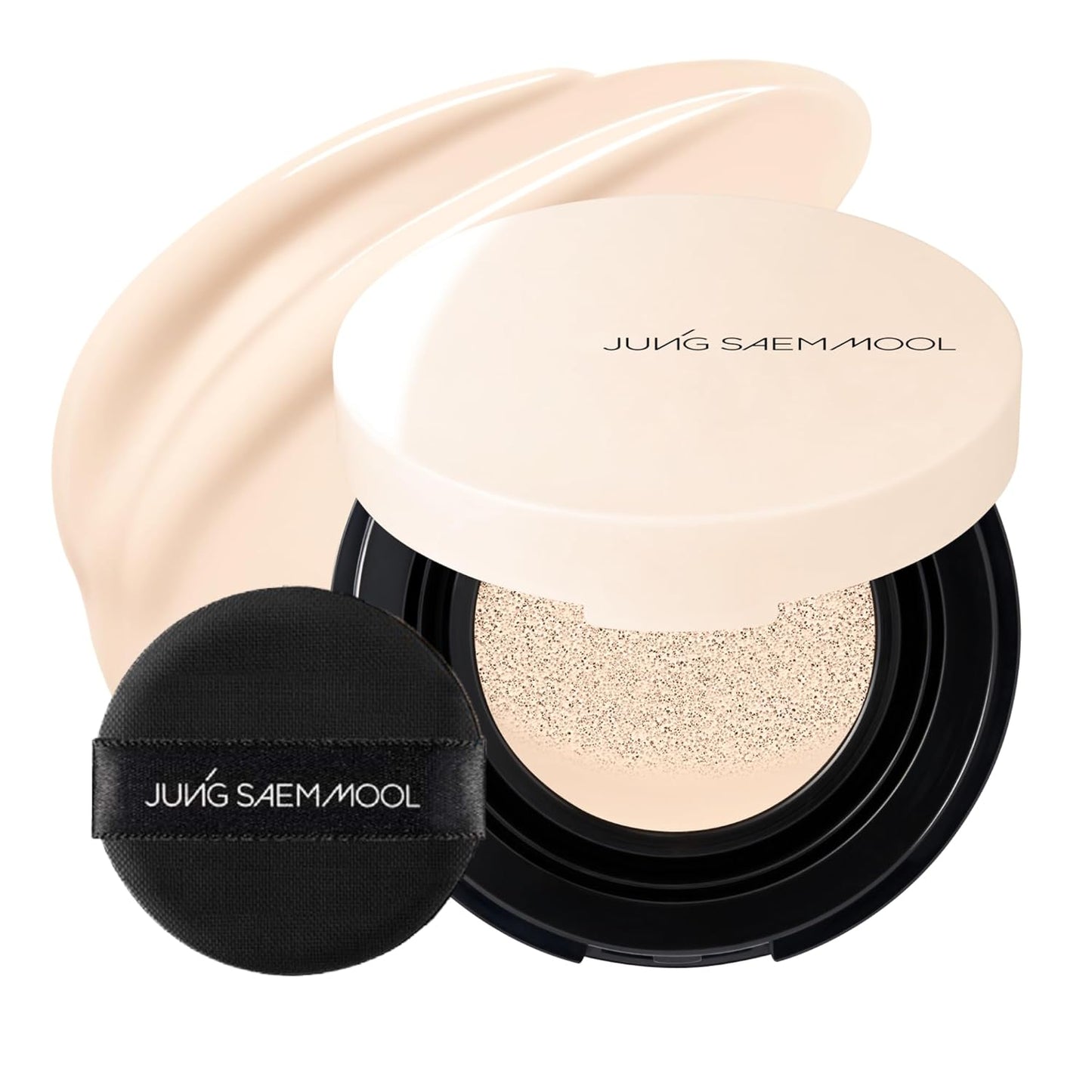 JUNG SAEM MOOL Essential Skin Nuder Cushion Mini 10N Shell Cream 0.17 Fl Oz, Natural Radiant Finish Cushion Foundation with Buildable Coverage, Lightweight Texture, Korean Foundation Makeup
