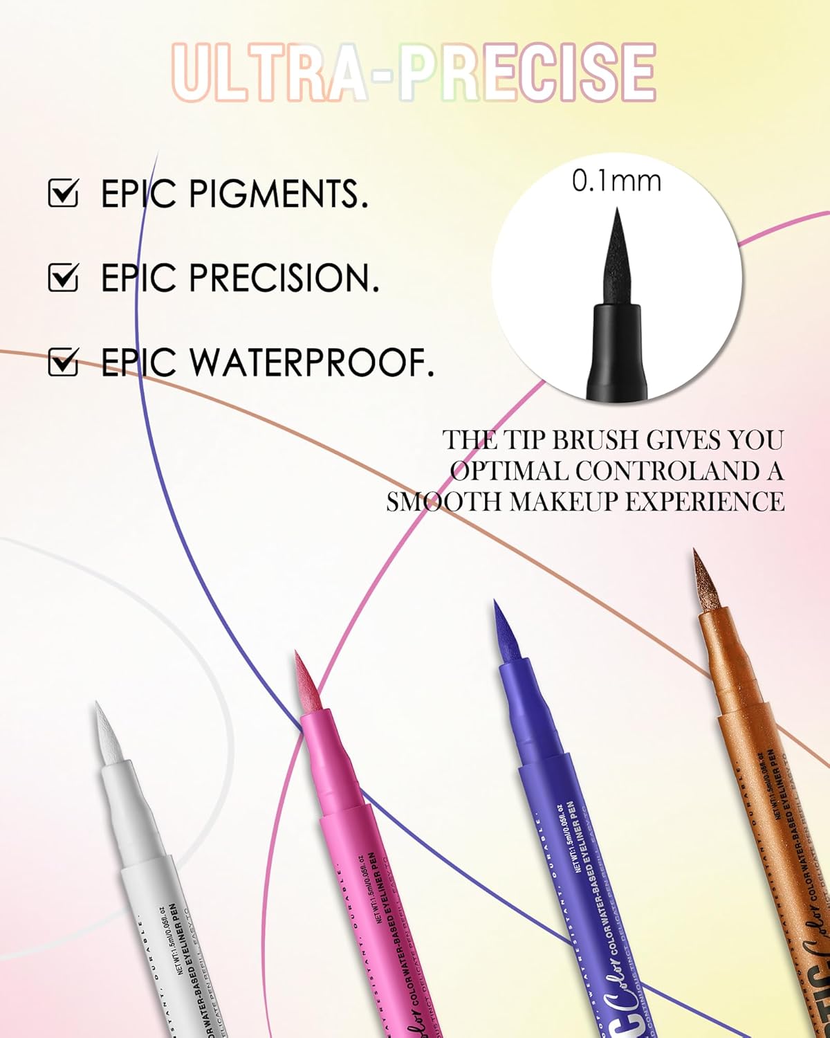 Green Matte Liquid Eyeliner Pencil, Colorful High Pigmented Waterline Eye liner Waterproof Pen, Bright Colored Smudgeproof Long Lasting Eyeliner Pen Christmas Party Festival Makeup Gift for Women-03