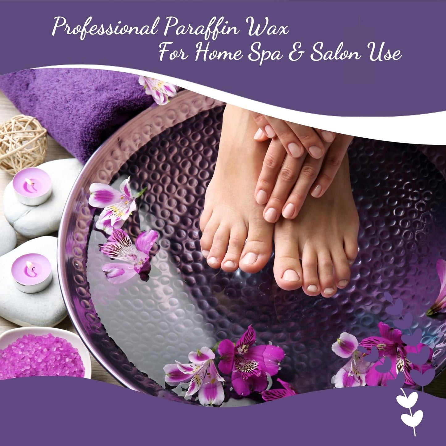 Paraffin Wax Refills Maxi Pack for Hands and Feet Bath – 6 Large 14oz Blocks (5.25 lb), Lavender Scent, Moisturizing Slightly Oily Wax for Arthritis Relief, Pedicure, Home and Spa Therapy