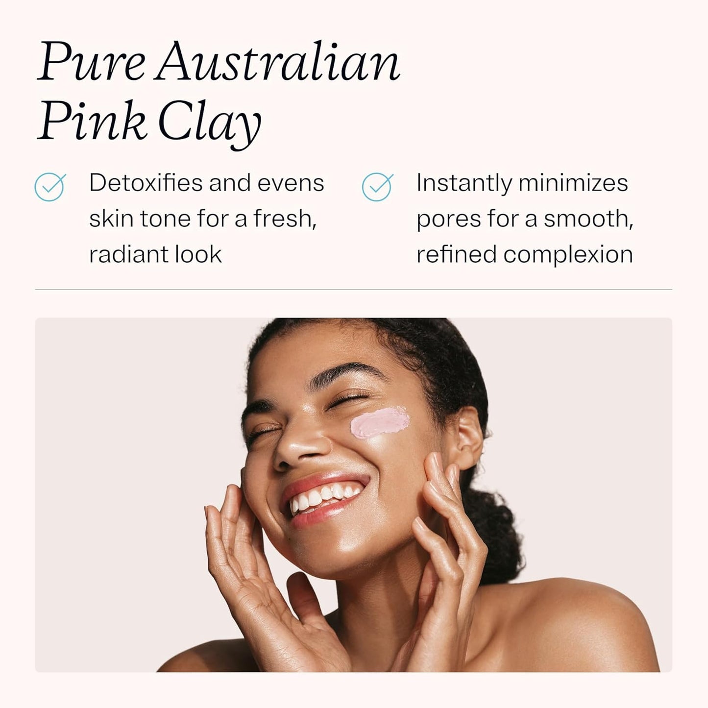 MDacne Clarifying Clay Face Mask - Deep Pore Detox with Australian Pink Clay - Detoxifying, Exfoliating & Brightening - Reduce Skin Redness & Irritation for Sensitive Acne-Prone Skin (1 Pack)
