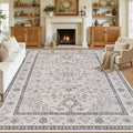 8x10 Area Rugs Living Room: Bedroom Washable Carpet Beige & Grey by Luxturiy