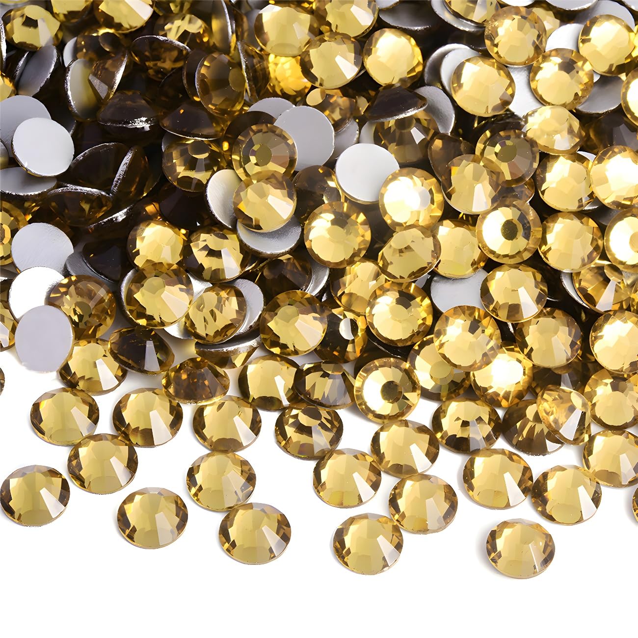 Flatback Rhinestones Round Gems for Nails Art and Crafts 620Pcs SS30 6mm Glitter Crystals Stone DIY Bags Clothes Shoes (Crystal Yellow)