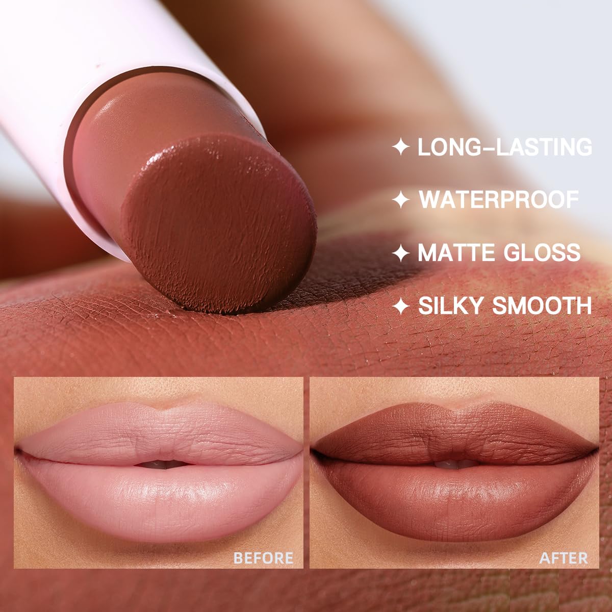USHAS Lipstick and Lip Liner Combo Set 2 in 1 Waterproof Matte Lipstick pen for Women Lip liner Set Long Lasting with Makeup Set (Y16, Pack of 1)