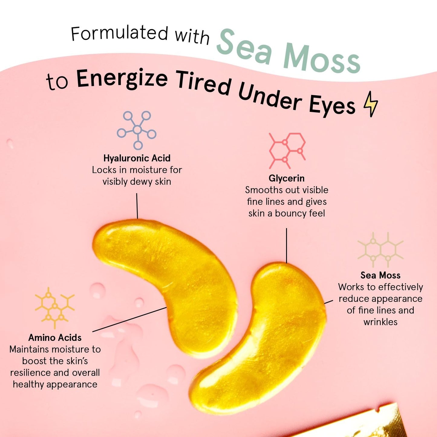 grace & stella Award Winning Under Eye Mask - Travel Essentials - Birthday Gifts for Women - Gel Eye Patches for Dark Circles, Puffy Eyes, Wrinkles, Undereye Bags - Vegan Self Care (48 Pairs, Gold)