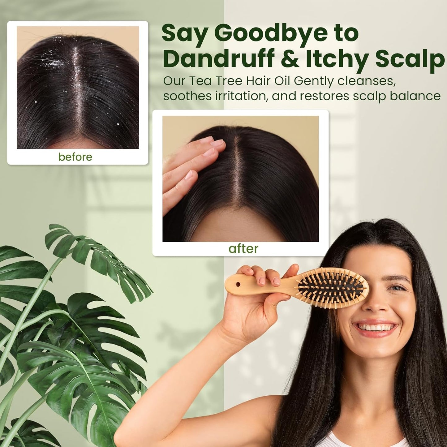 Natural Riches Tea Tree Oil for Hair - Blended with Vitamin E and Castor Oil for Hair Growth - Tea Tree Scalp Treatment for Dry Scalp - Lightweight Scalp Oil for Healthy, Strong Hair - 8 fl oz