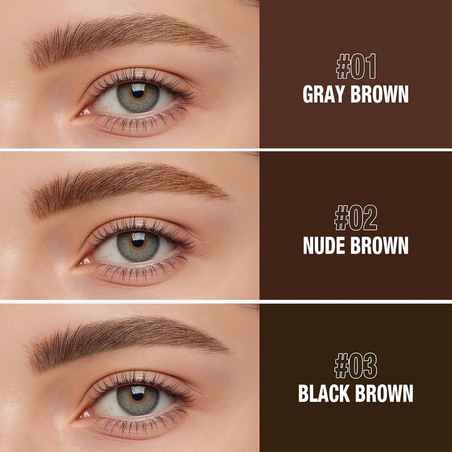 Tattoo Eyebrow Gel Peel Off 3 Colors Set:Tattoo Eyebrow Gel Easy Peel Off,Waterproof Longlasting Peel Off Eye Brow,Tinted Glue,Up to 3 Days Brow Stain.Makeup Gift Set for Women