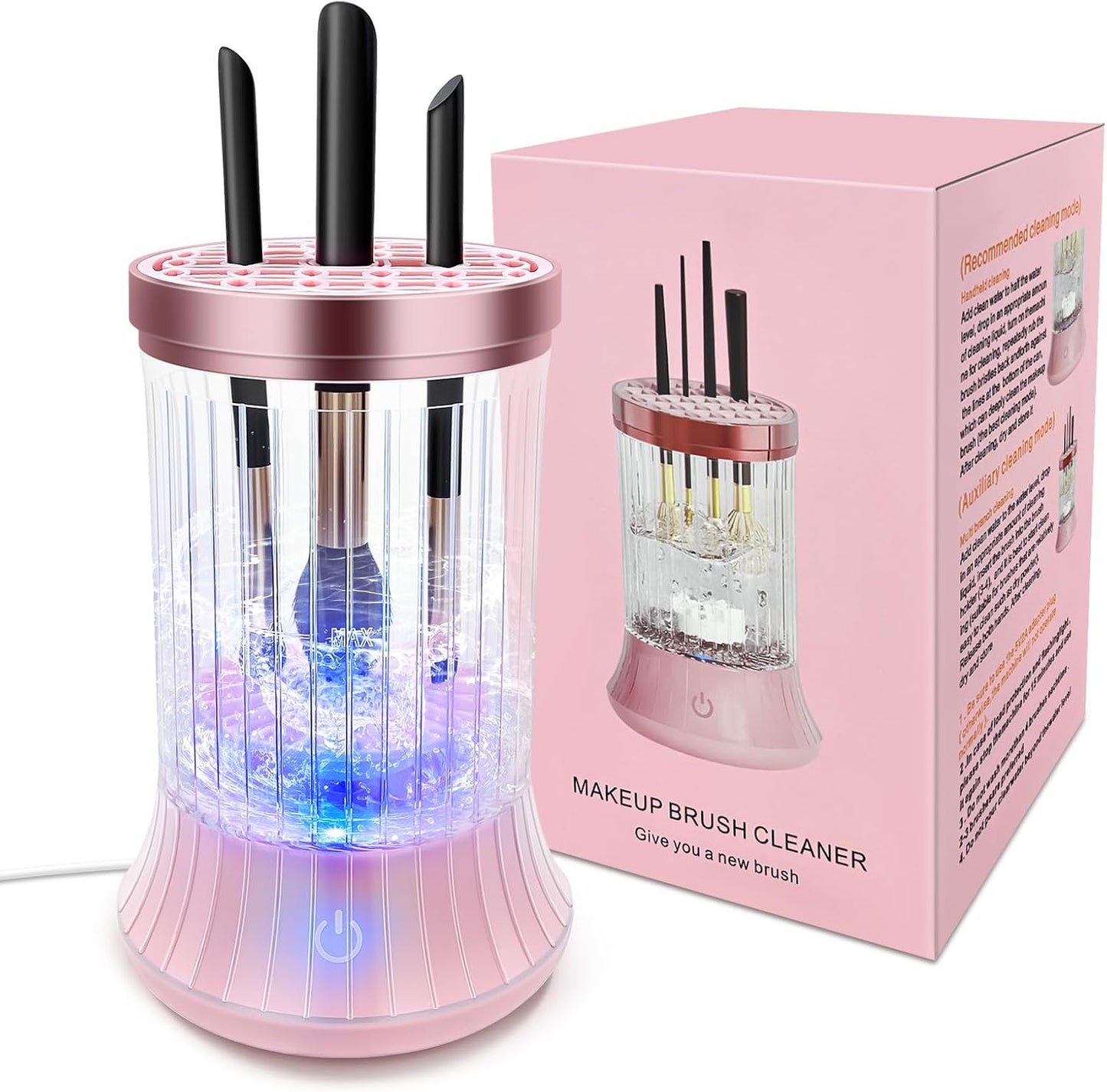 GKZ Electric Brush Cleaner Machine, High Speed Fast Cleaning Plug-in Power Brush Cleaner Ideal for Makeup Brushes & Sponges – Perfect for Home & Professional Use