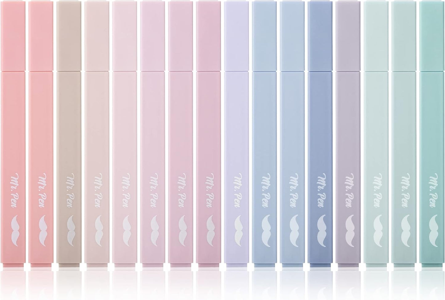 Mr. Pen- Aesthetic Highlighters, 16 pcs, Chisel Tip, Morandi Colors, No Bleed Bible Highlighter Pastel, Assorted Colors, Cute, Back to School Supplies