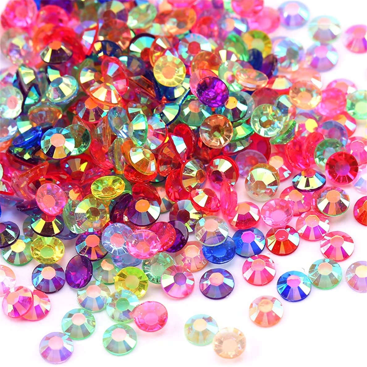 4500 Pcs SS12 3mm AB Flatback Rhinestones for Nails Art Crafts Transparent Glitter Round Gems Crystals DIY Clothes Shoes(Clear Light Pink AB)