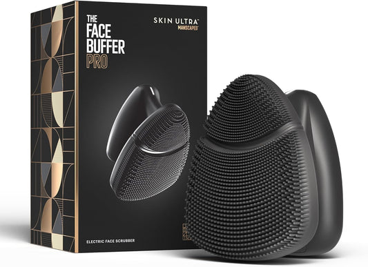 MANSCAPED® The Face Buffer PRO - Men's Electric Silicone Face Scrubber for Nourishing, Deep Cleaning & Exfoliating Your Skin, 3 Facial Cleansing Modes & 2 Sonic Vibration Speeds, Travel Lock