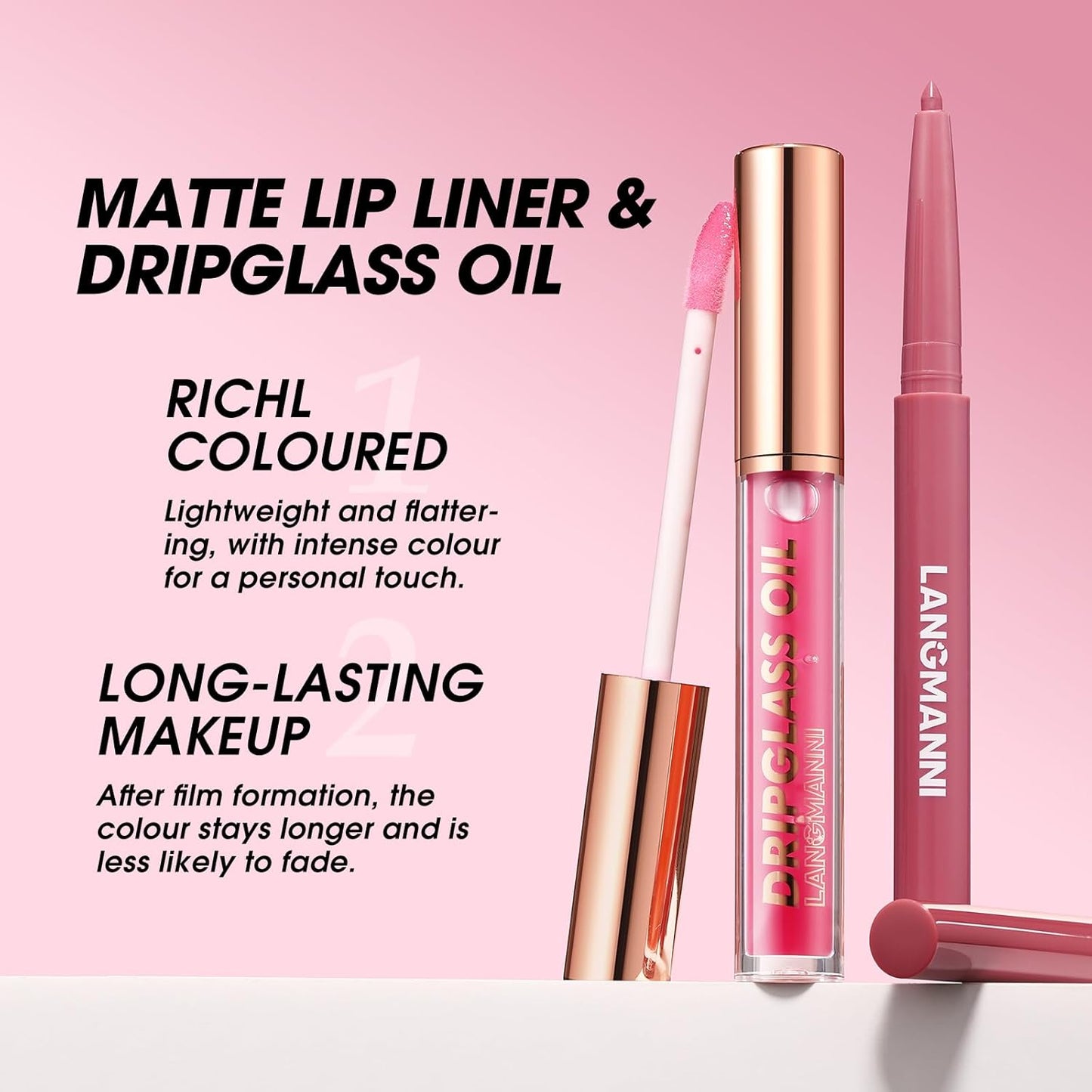 BestLand 12pcs Hydrating Lip Oils + Lip Liner Pencil Lip Combo Sets, 24H Long-Lasting Lip Kit with Lip Liner and Gloss, Nourishing, Non-Sticky Tinted Stain Lip Gloss Plumping Lip Oil Set for Women