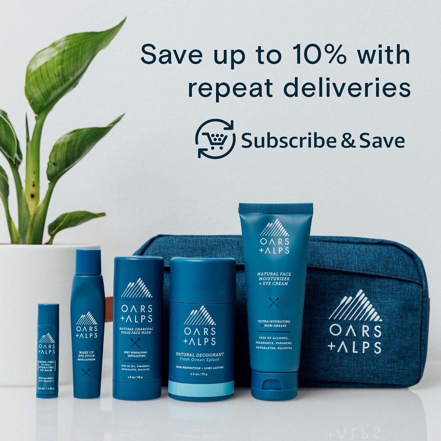 Oars + Alps Moisturizing Men's Bar Soap, Dermatologist Tested and Made with Clean Ingredients, Travel Size, 3 Pack, 6 Oz Each