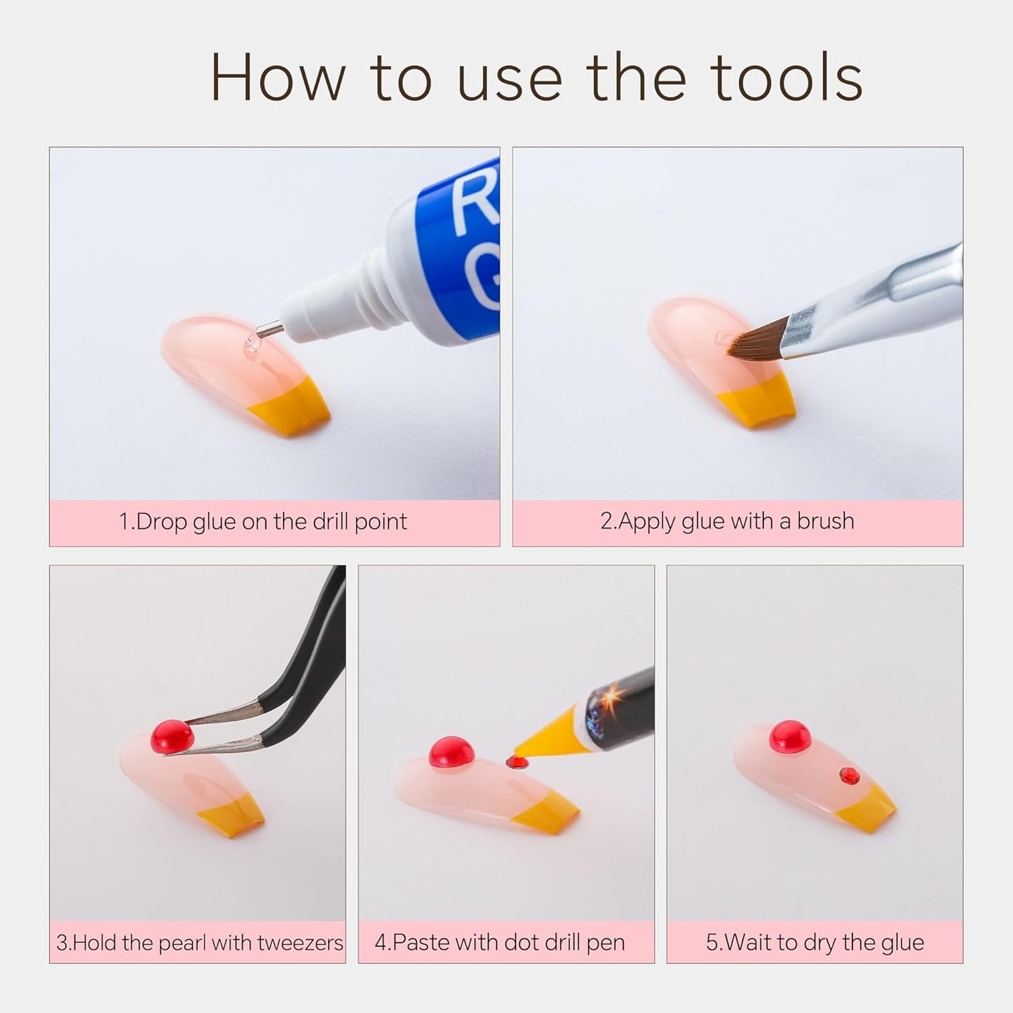 60g Red Black Pearls Rhinestones for Crafts Mixed Size 3mm-10mm AB Color Round Half Pearls Flatback Pearl Beads and Resin Rhinestones Set for Face Art with Gle