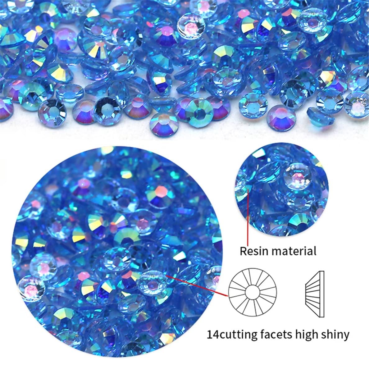 4500 Pcs SS12 3mm AB Flatback Rhinestones for Nails Art Crafts Transparent Glitter Round Gems Crystals DIY Clothes Shoes(Clear Light Pink AB)