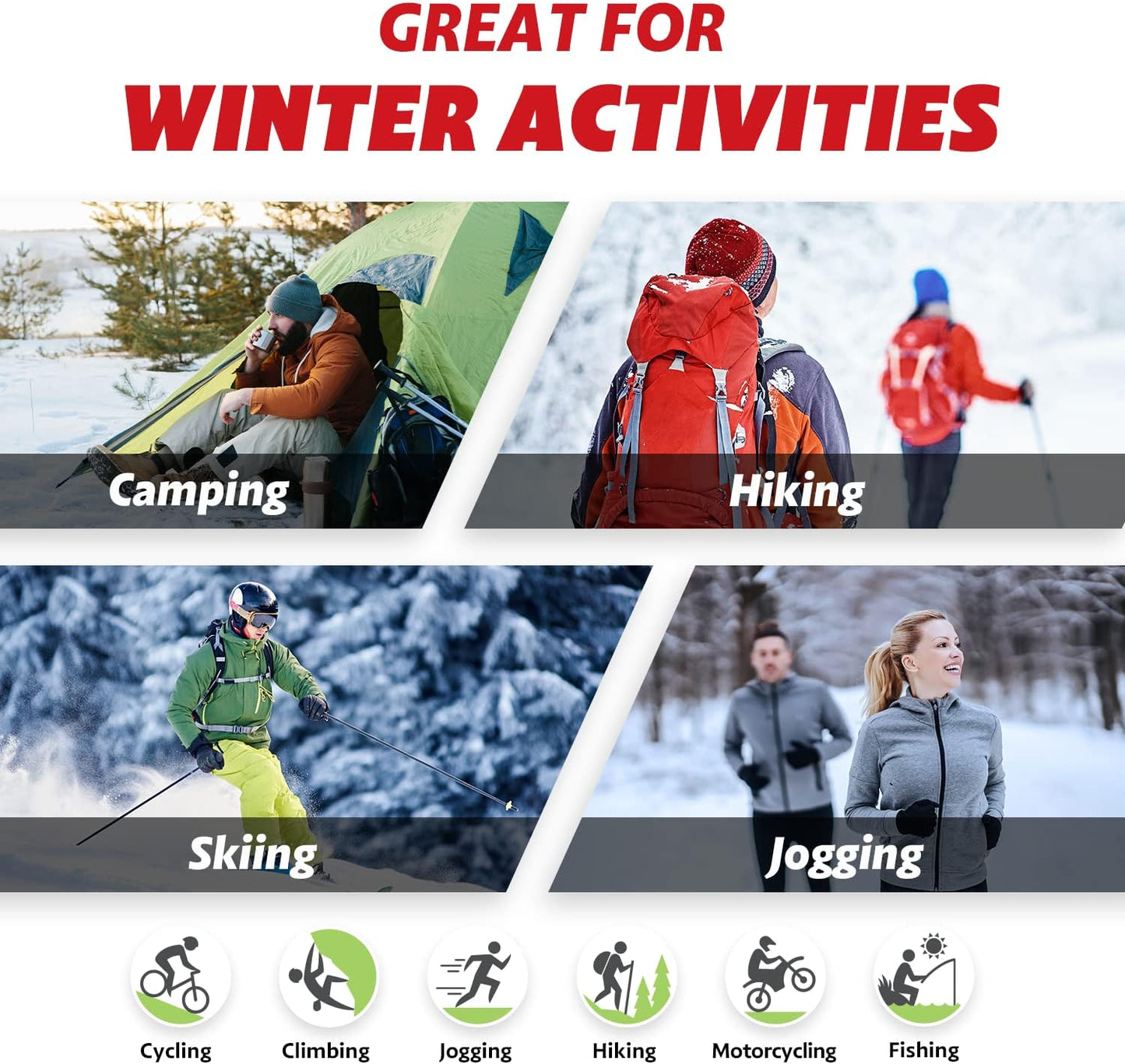 Hand Warmers - Premium (Size: 3.5 inch x 4 inch, Duration: 12+ Hours, Max Temp: 163 F) Air-Activated, Convenient, Safe, Natural, Odorless, & Long Lasting Hand Warmers