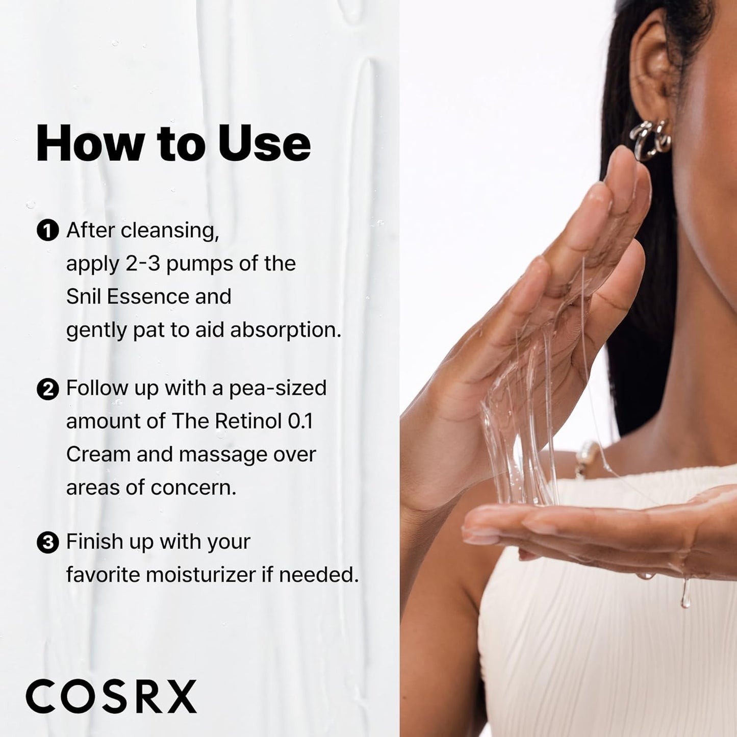 COSRX Snail 96% Mucin Power Essence 2ea & Retinol 0.1% Cream Mini Sample 1ea, Glass Skin Starter Set, Amazon Exclusive, Daily Hydrating & Firming Korean Skin Care Kit, Gift Set