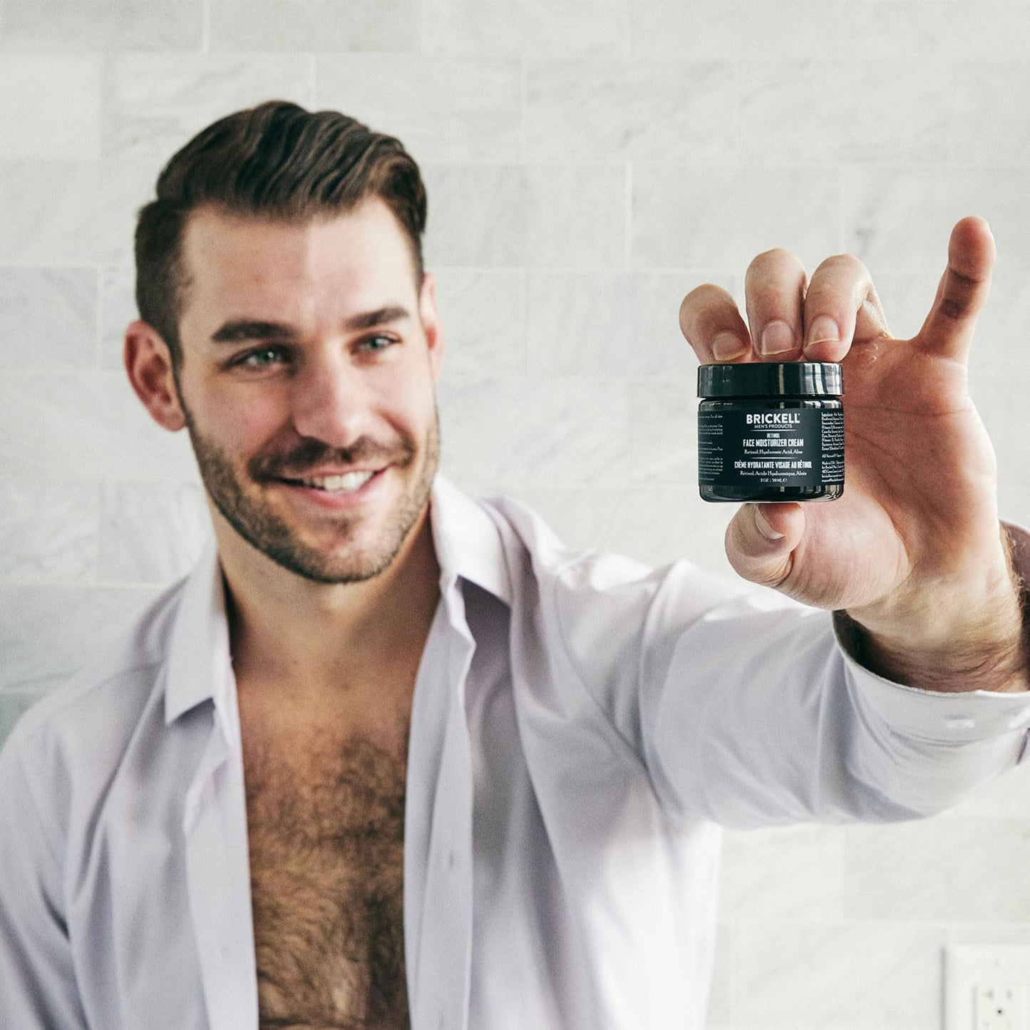 Brickell Men's Retinol Face Moisturizer Cream For Men, Natural & Organic, Anti-Wrinkle Face Night Cream with Retinol & Hyaluronic Acid To Reduce Fine Lines and Even Skin Tone, Fragrance-Free, 2 Ounce