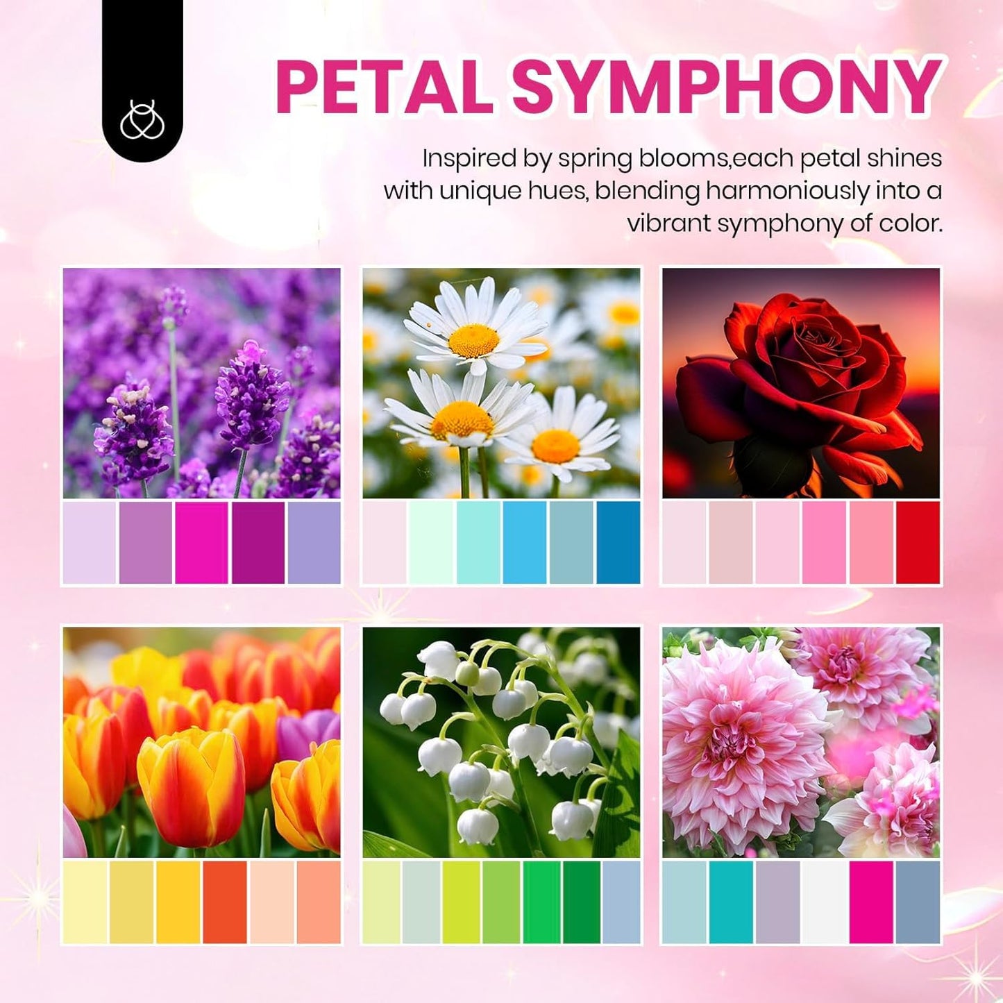 beetles Gel Nail Polish Set - 40 Pcs 36 Colors Nail Polish Kit Pink Red Green Blue Color Gel with Base&Glossy Matte Top Coat UV LED Petal Symphony Collection Nail Art Halloween Gifts for Women