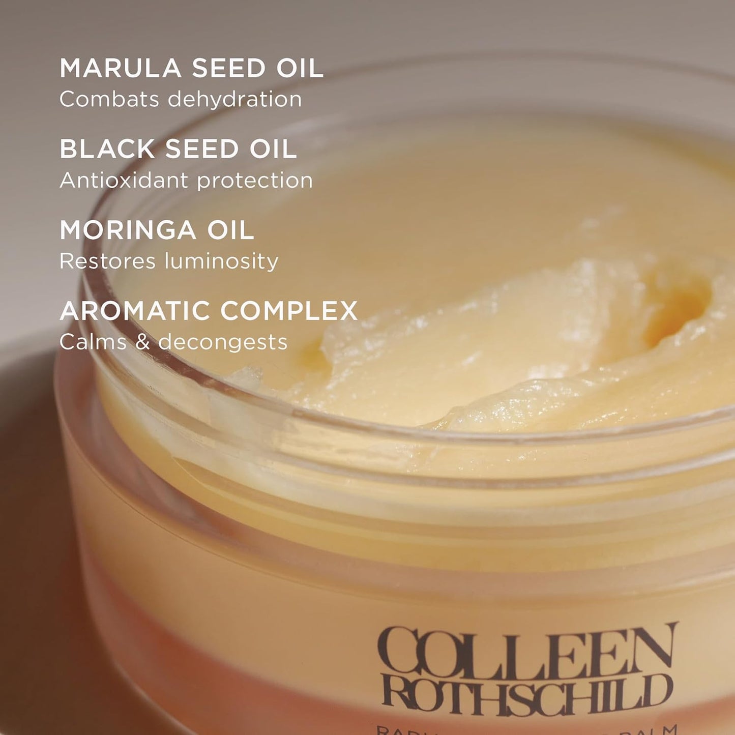 COLLEEN ROTHSCHILD Radiant Cleansing Balm | Deeply Cleanses, Soothes & Removes Makeup & Impurities | Restores Luminosity | Calms & Decongests | Combats Dehydration (3.3 fl oz)