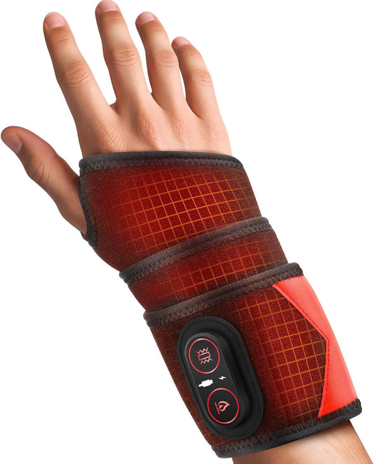 Cordless Wrist Heating Pad for Arthritis and Carpal Tunnel Relief, Hand Heating Pad with 3000mAh Rechargeable, Heated Wrist Brace for Left Right Hand - Gifts for Women Men