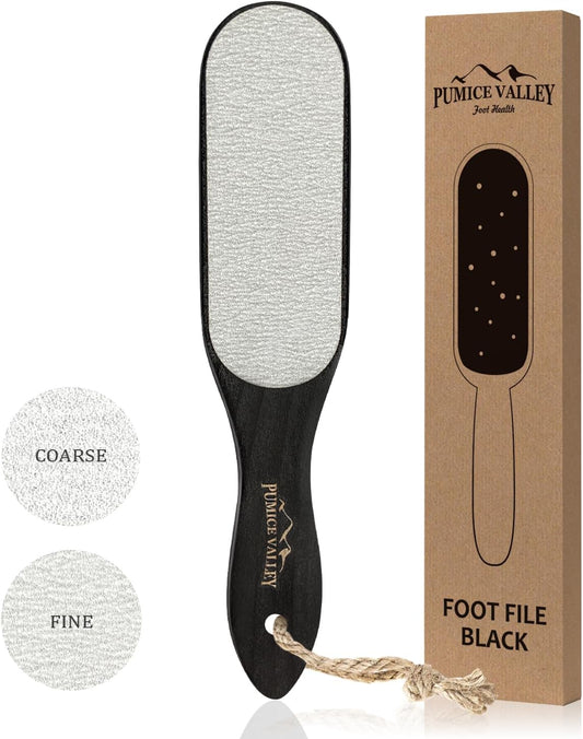Pumice Stone Foot Scrubber - Pedicure Foot File with Handle for Dry Dead Skin - Callus Remover for Feet - Foot Scraper - Exfoliating Brush for Heels, Elbows, Hands