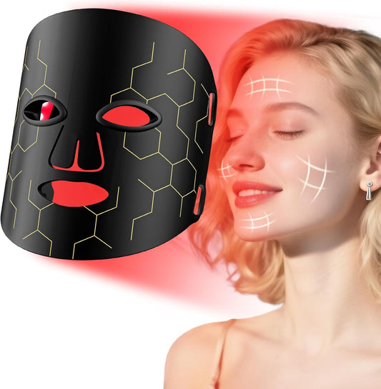 Red Light Therapy for Face, 8 Modes LED Face Mask Light Therapy with 2600mAh Timer Remote, Red Light Therapy Mask at Home, 630nm & 850nm Infrared Light Therapy Mask for Anti-Aging.