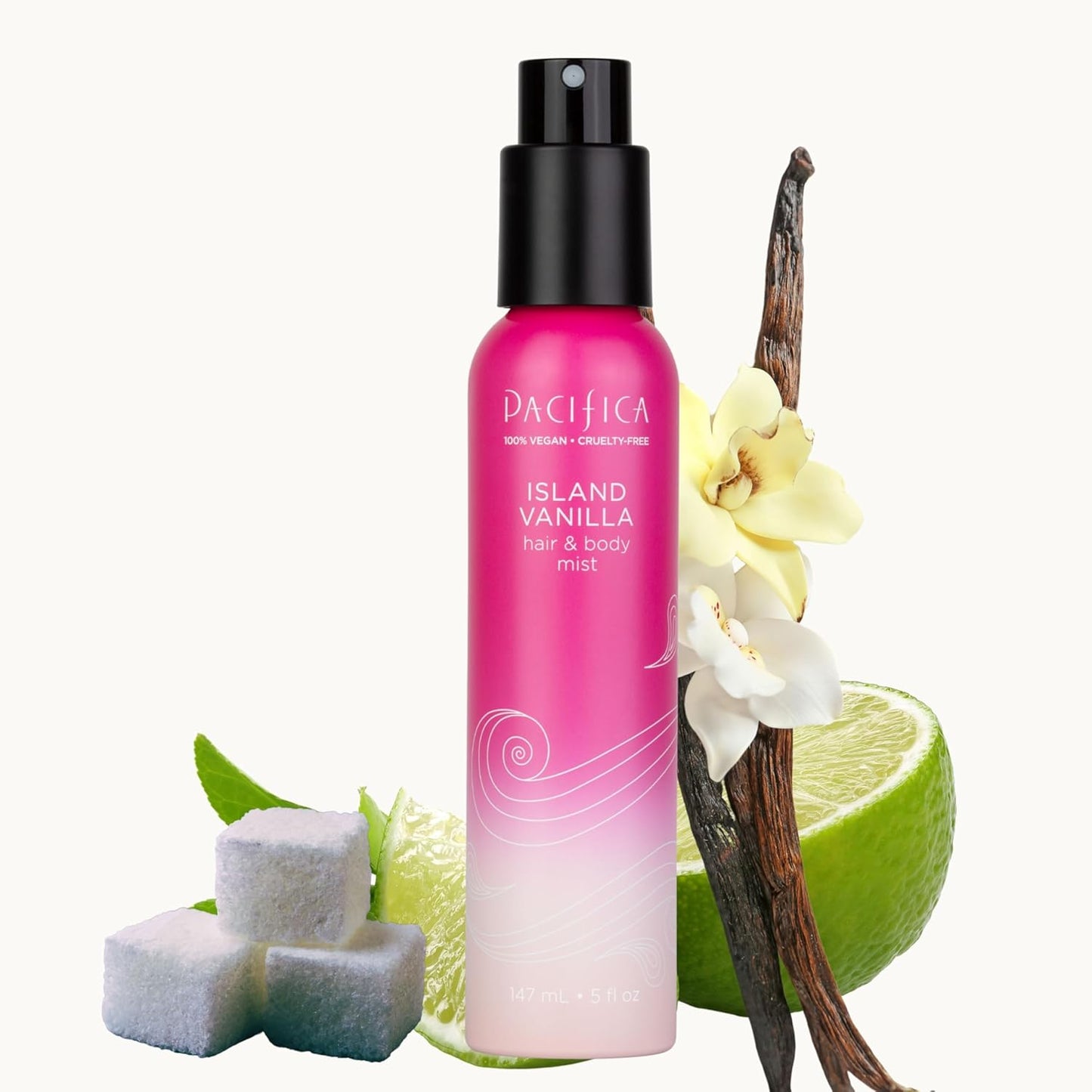 Pacifica Hair Mist Perfume & Full Body Spray for Women - Island Vanilla Body Mist Fragrance w/Sugar, Vanilla & Sandalwood Clean Beauty Alcohol-Free, Vegan & Cruelty-Free, 5 oz