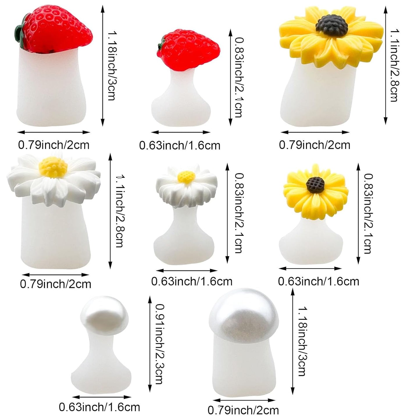 32PCS Silicone Toe Separators for Pedicure, Cute Daisy Flower strawberry Pearl Shaped Toe Nail Spacers for Pedicures Nail Art Salon Tools Nail Art Accessories
