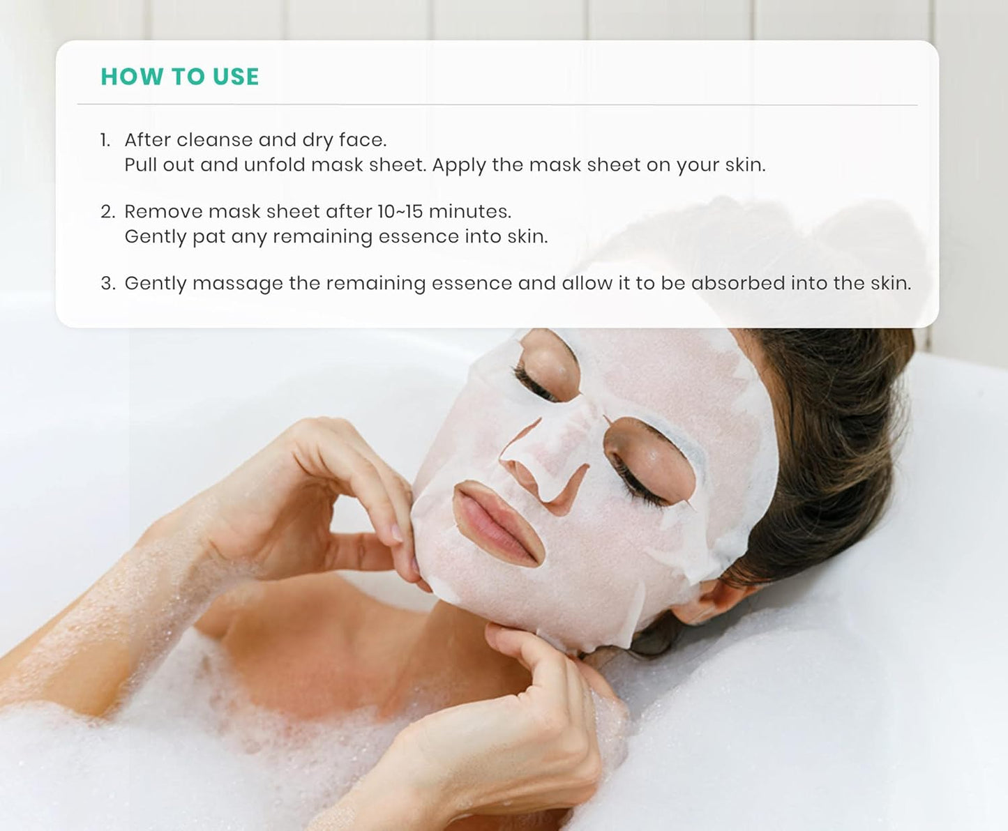 Veraclara] Facial Mask Sheet | Korean Skincare | Lighten, Moisturize, Firming Skin | Diminish Dark Spot & Circles (16REALCOMBO)