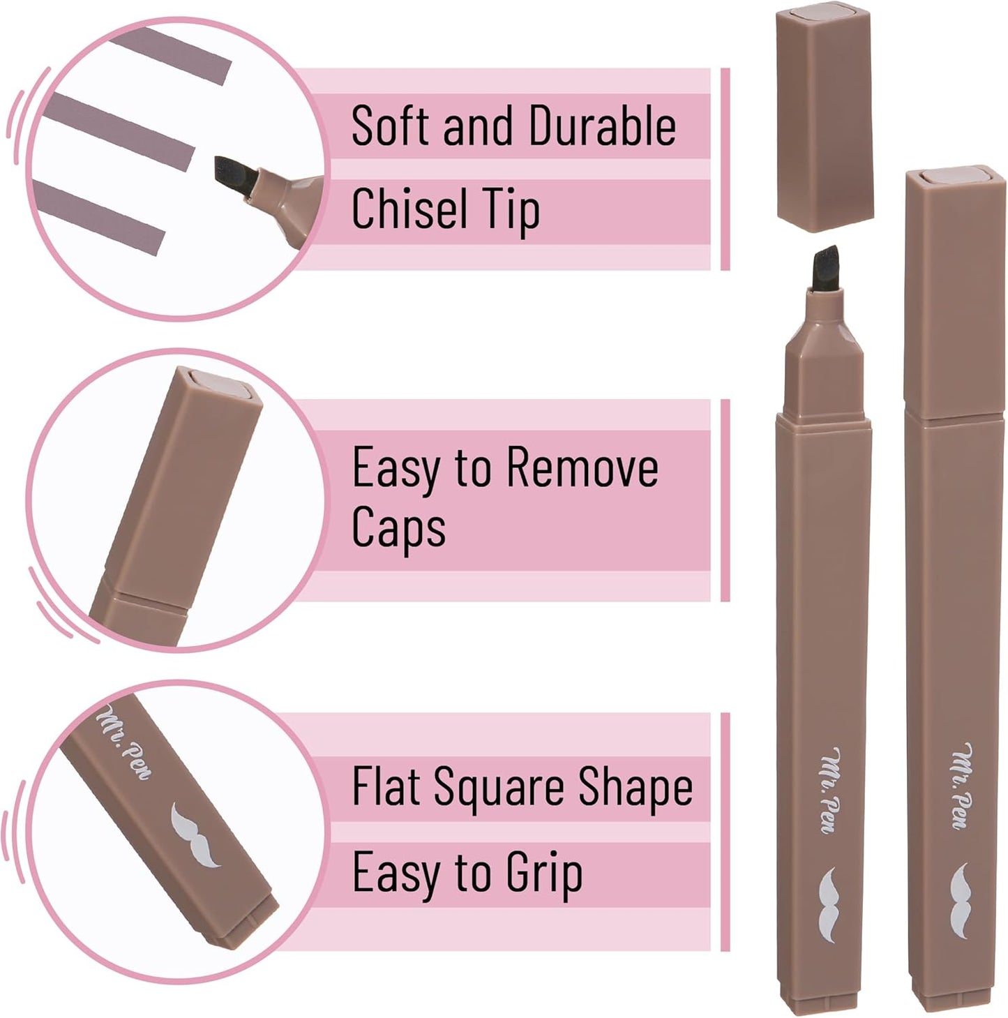 Mr. Pen- Aesthetic Highlighters, 8 pcs, Chisel Tip, Autumn Colors, Cute Highlighters Assorted Colors