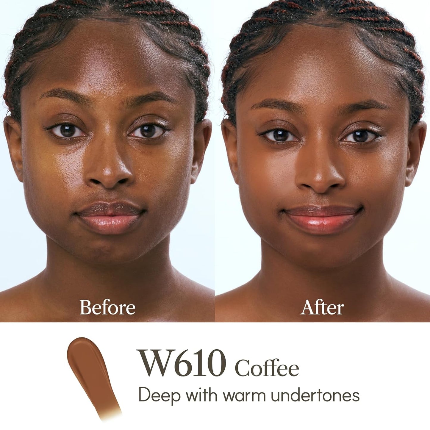 THE FACE SHOP Ink Lasting Liquid Foundation, Full Coverage, 72‑Hour Wear Semi‑Matte Finish, Makeup with Bakuchiol, W610 Coffe, 0.84 Fl. Oz.