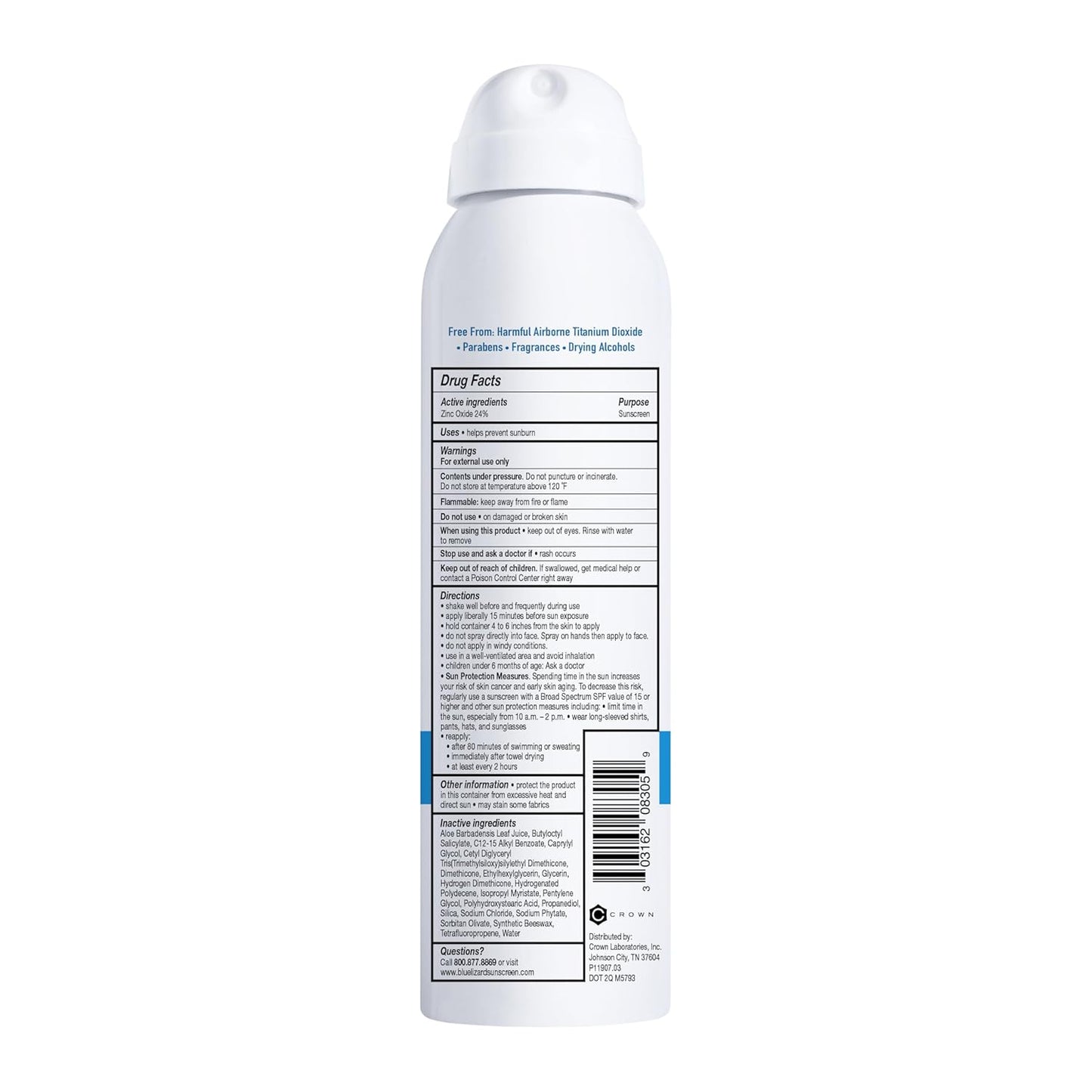 Blue Lizard Sensitive Mineral Sunscreen Spray SPF 50+, Dermatologist-Recommended Brand, Broad-Spectrum UVA/UVB Protection, Water-Resistant, Zinc Oxide Formula, 5 fl oz (Pack of 2)